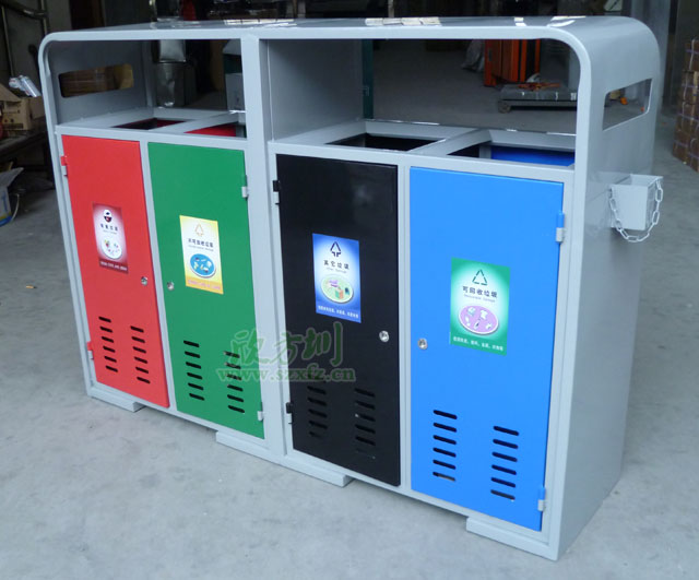 戶(hù)外鋼制烤漆四分類(lèi)垃圾桶鋼制噴塑分類(lèi)垃圾桶廠(chǎng)家